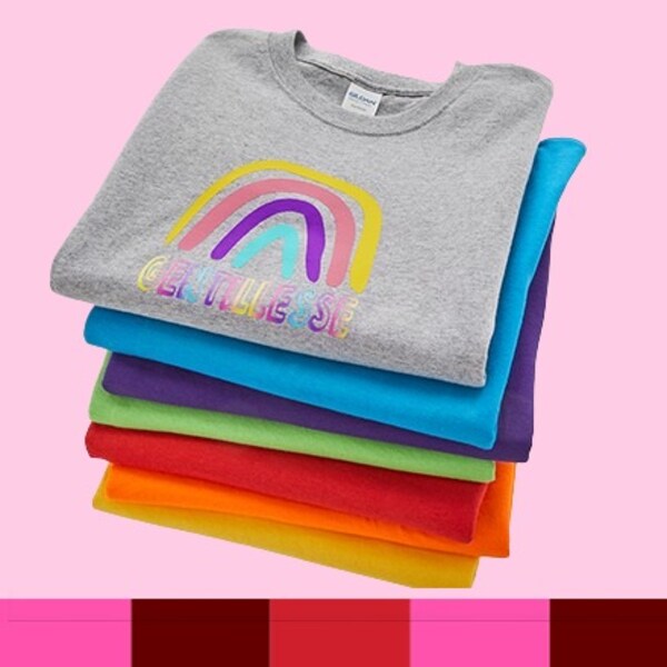 stack of folded t-shirts in assorted colors